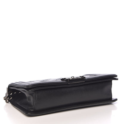 Chanel Calfskin Crystal Embossed Medium Boy Flap Black 4 of 11