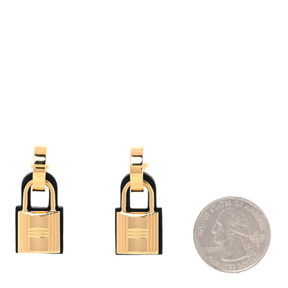 Hermes Gold Swift O'Kelly Earrings Black 2 of 7