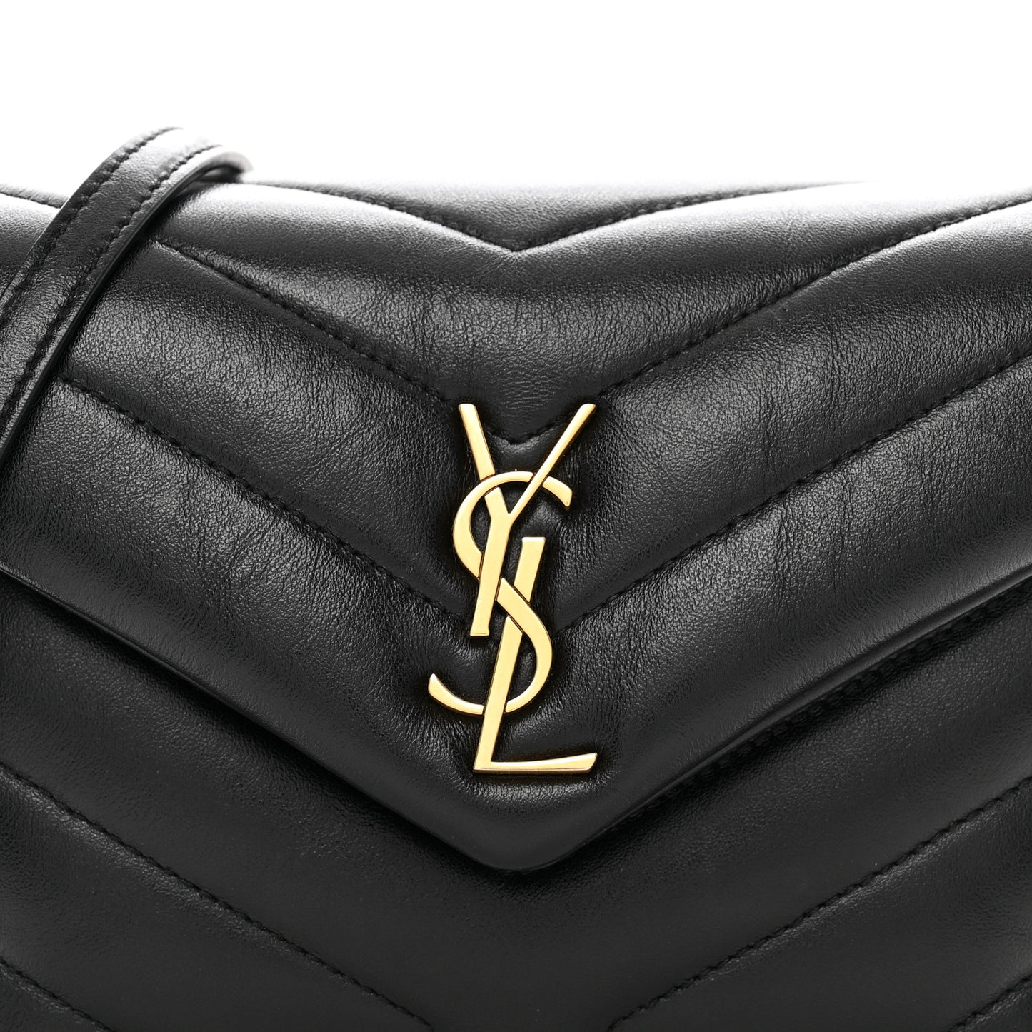 Calfskin Y Quilted Monogram Toy Loulou Crossbody Bag Black