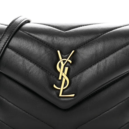 Saint Laurent Calfskin Y Quilted Monogram Toy Loulou Crossbody Bag Black 5 of 12