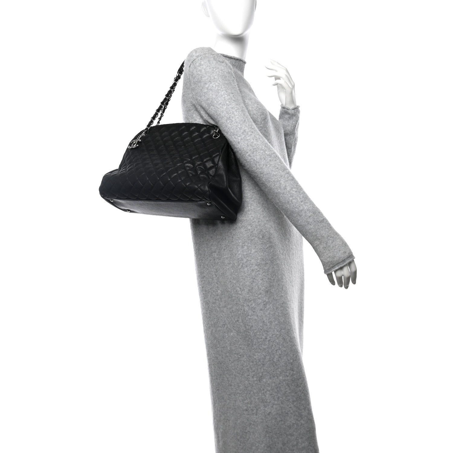 Chanel Caviar Quilted Large Just Mademoiselle Black 3 of 14