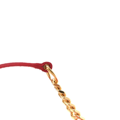 Saint Laurent Grain De Poudre Matelasse Chevron Monogram Envelope Chain Wallet Red 20 of 23