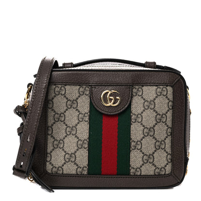 Gucci GG Supreme Monogram Mini Ophidia Top Handle Shoulder Bag Brown 1 of 9