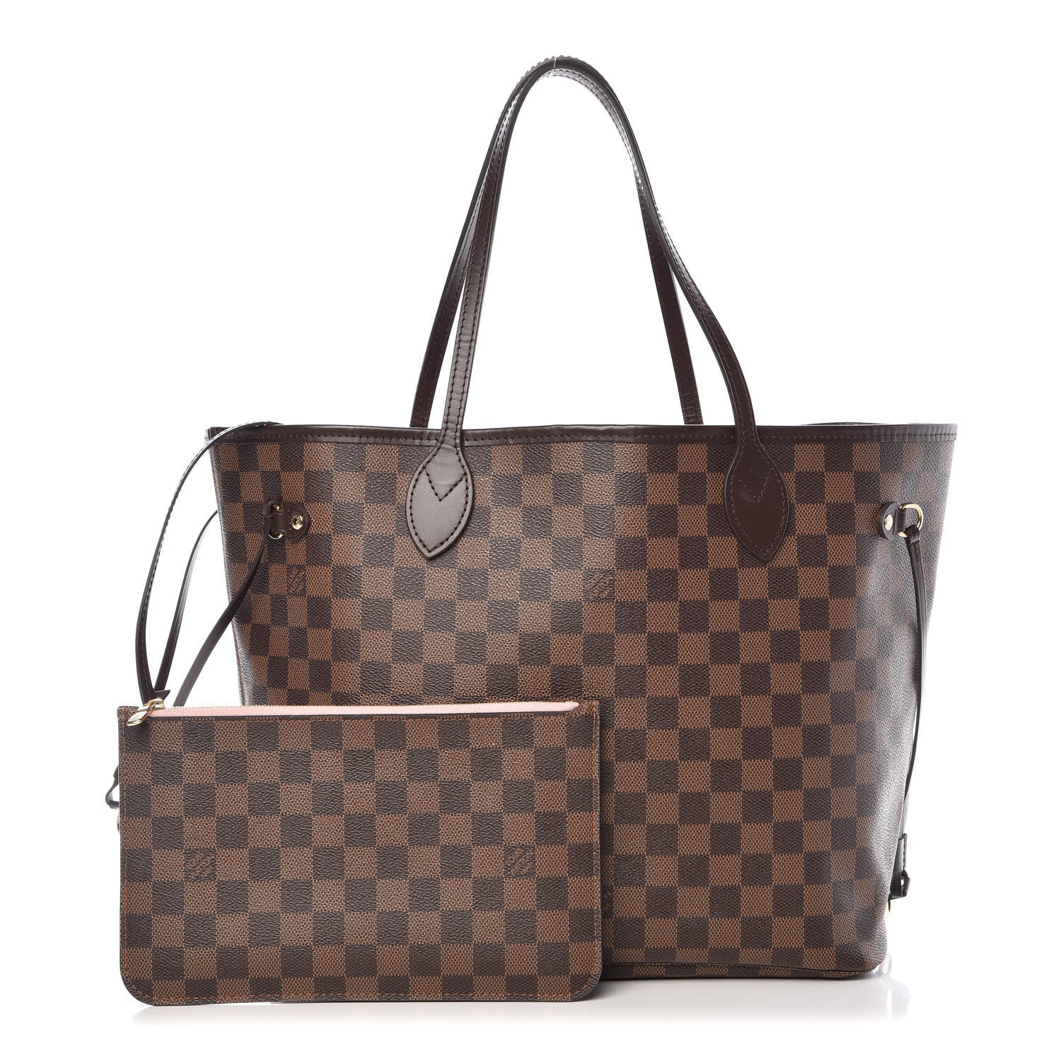 Louis Vuitton Damier Ebene Neo Neverfull MM Rose Ballerine 1 of 10