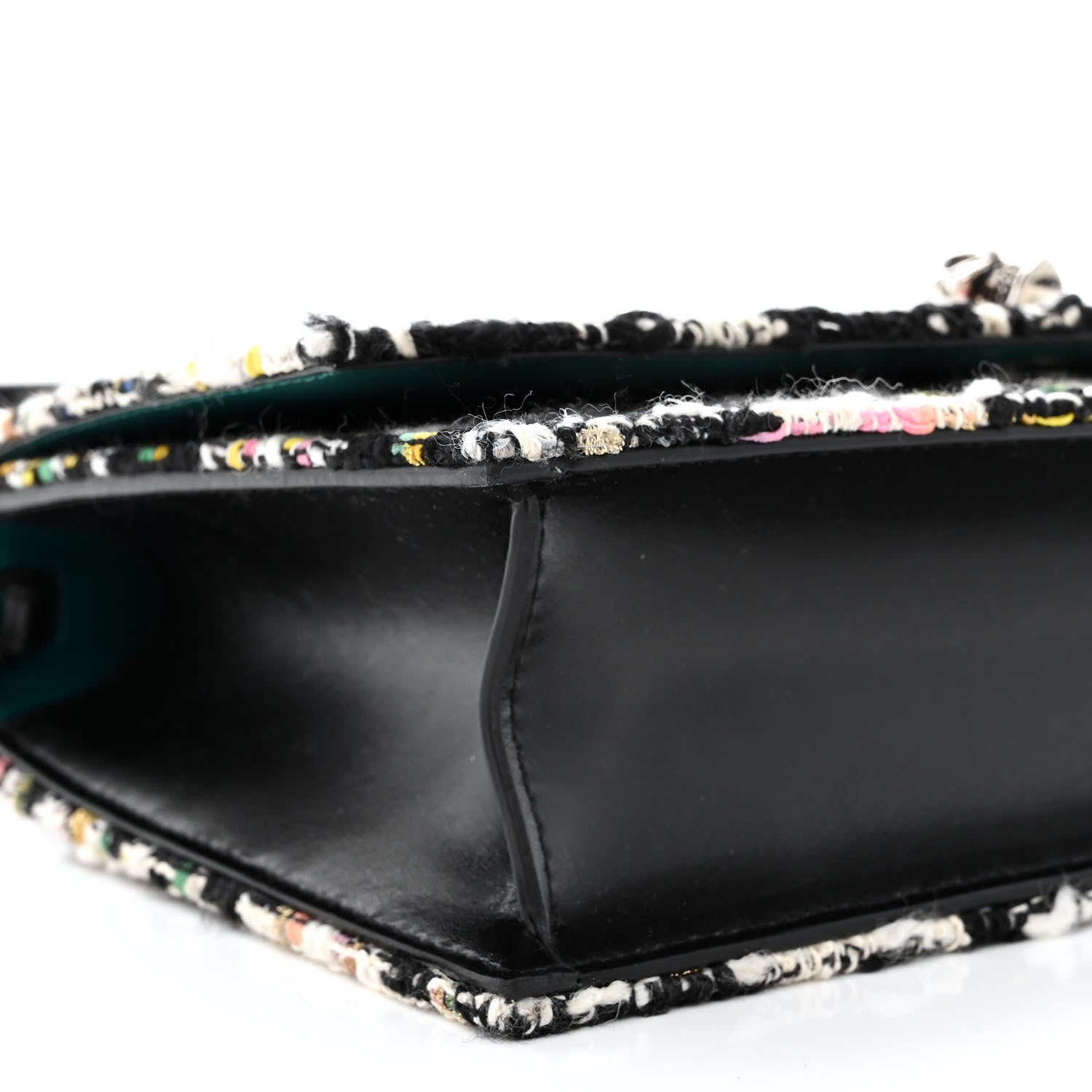 Alexander McQueen Tweed Skull Lock Mini Crossbody Bag Black Multicolor 9 of 10