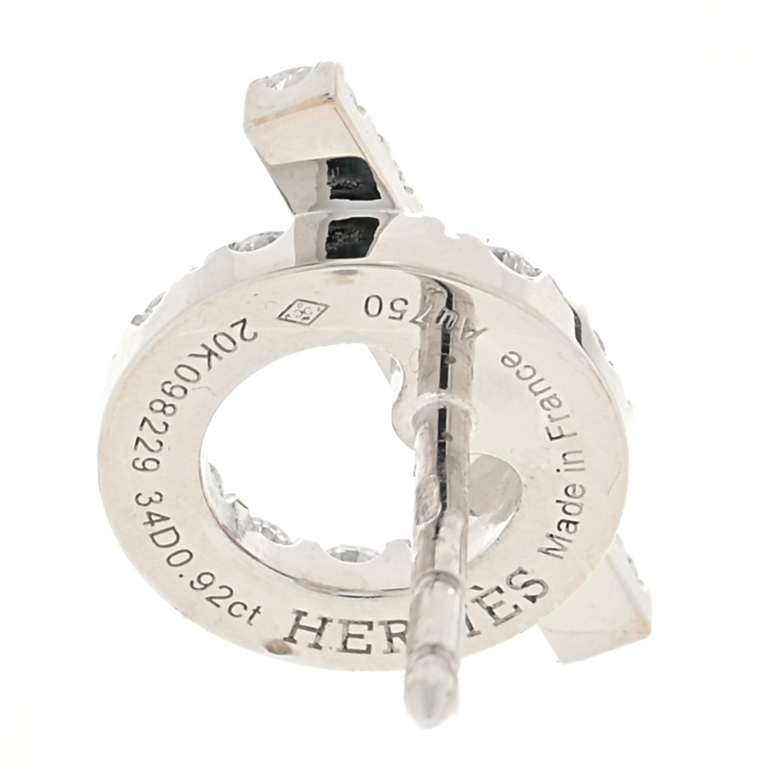Hermes 18K White Gold Diamond Finesse Earrings 4 of 5