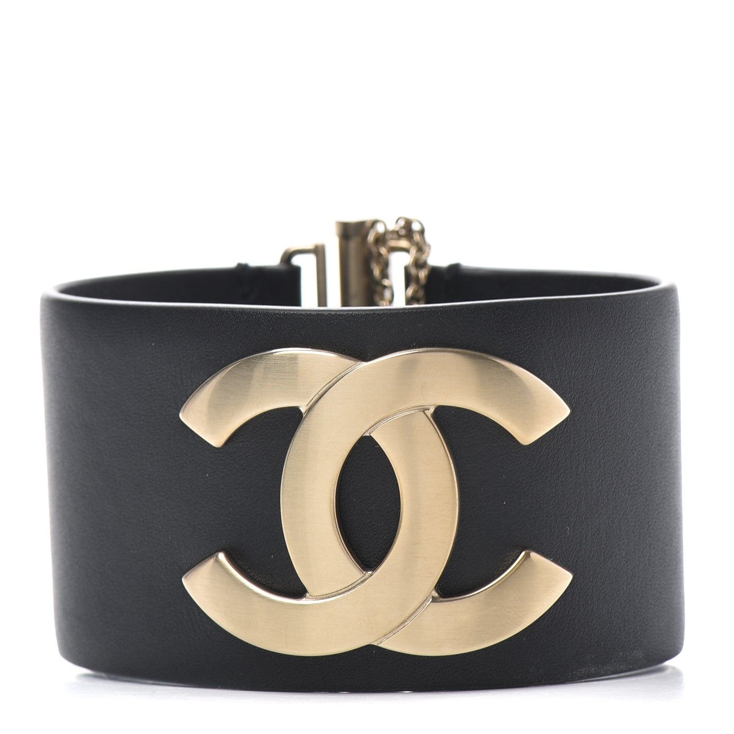 Chanel Calfskin CC Wide Cuff L Black 1 of 4