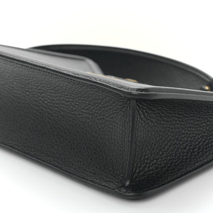 Valentino Garavani Grainy Calfskin VLogo Leather Shoulder Bag Black 9 of 9