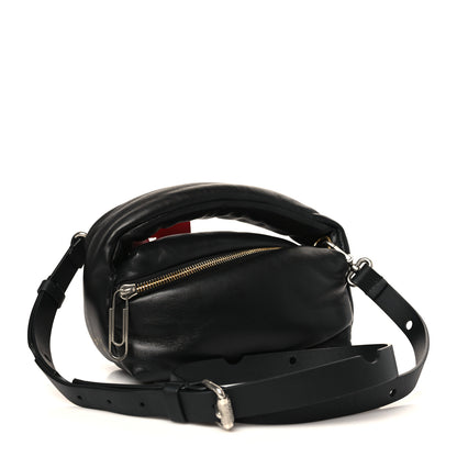 Off-White Calfskin Puffy Pump Pouch Crossbody Bag Black 3 of 10