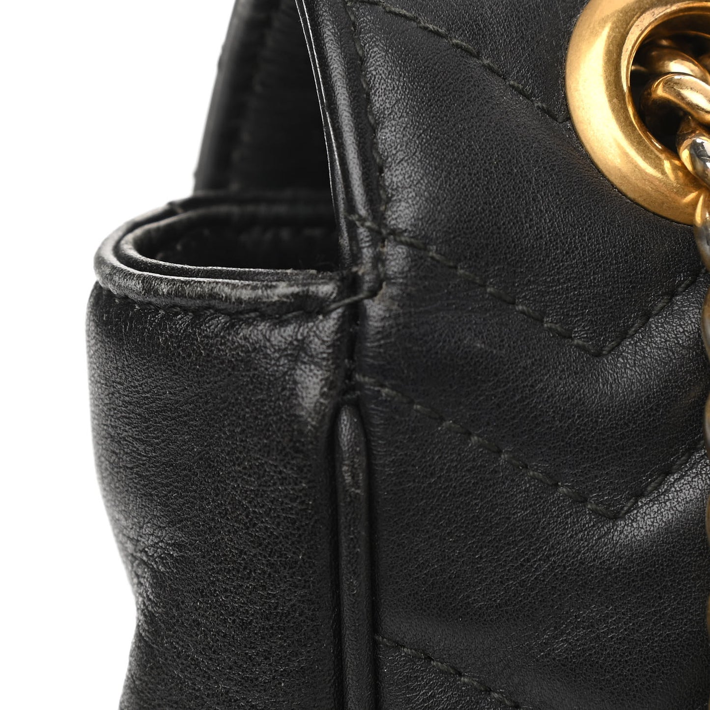 Calfskin Matelasse Medium GG Marmont Shoulder Bag Black
