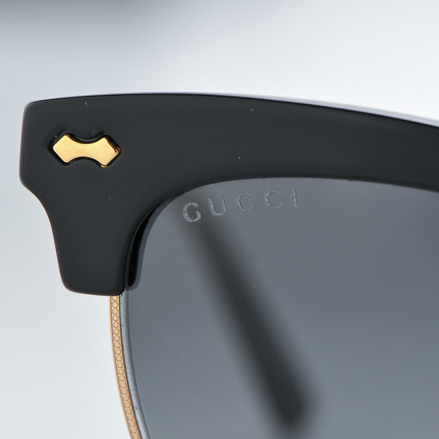 Gucci Damascato Cat Eye GG 4283/S Sunglasses Black Gold 7 of 7