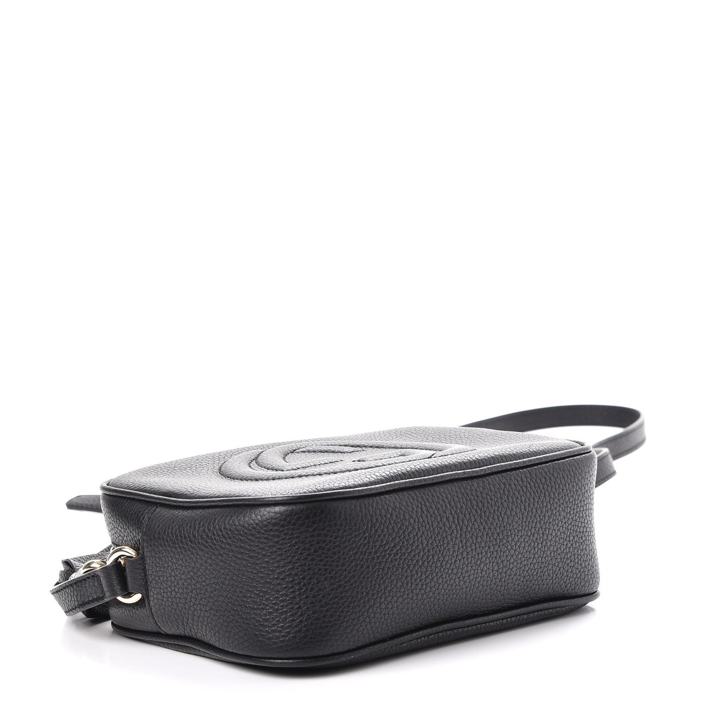 Pebbled Calfskin Small Soho Disco Bag Black