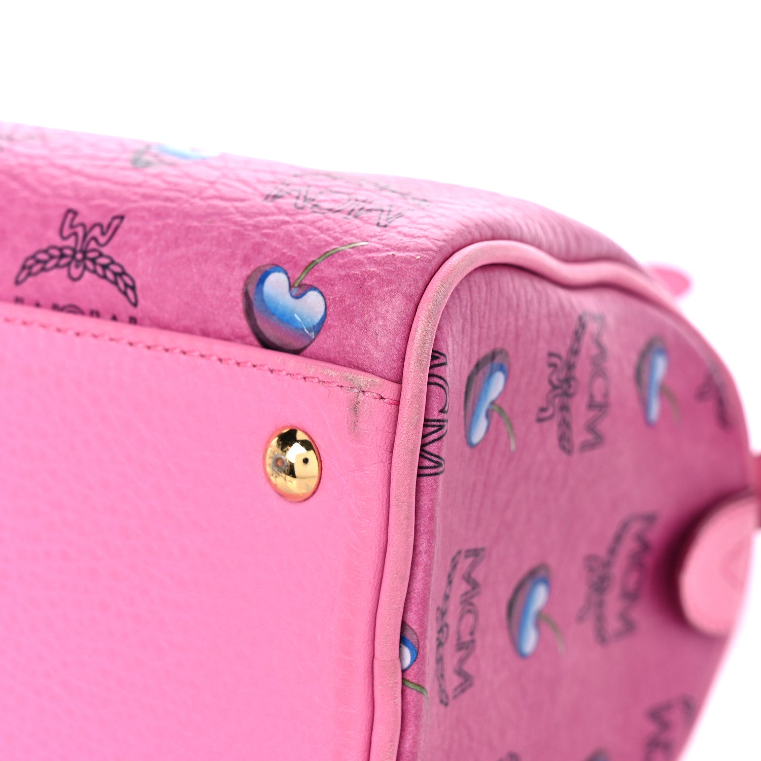 MCM Sweet Visetos Mini Boston Bag Pink 10 of 16