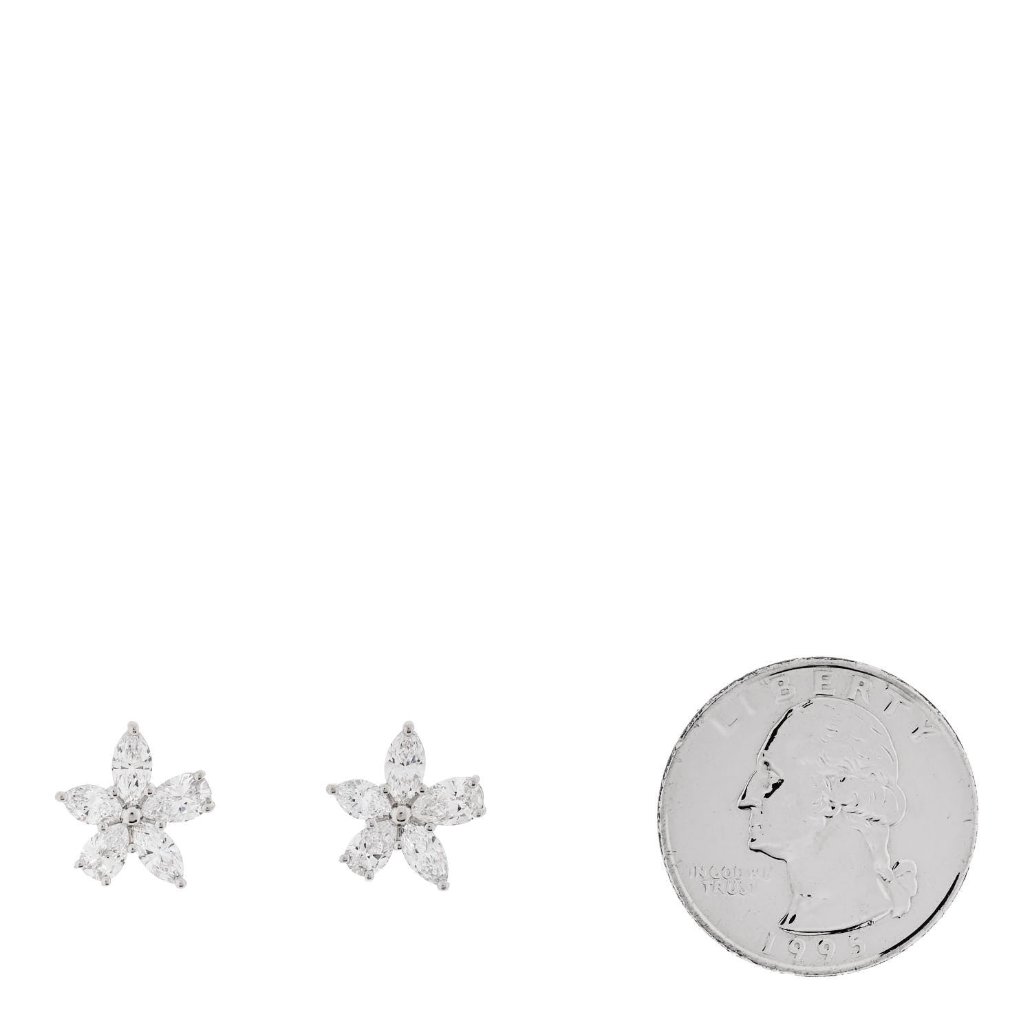 Tiffany Platinum Diamond Large Mixed Cluster Earrings 2 of 4