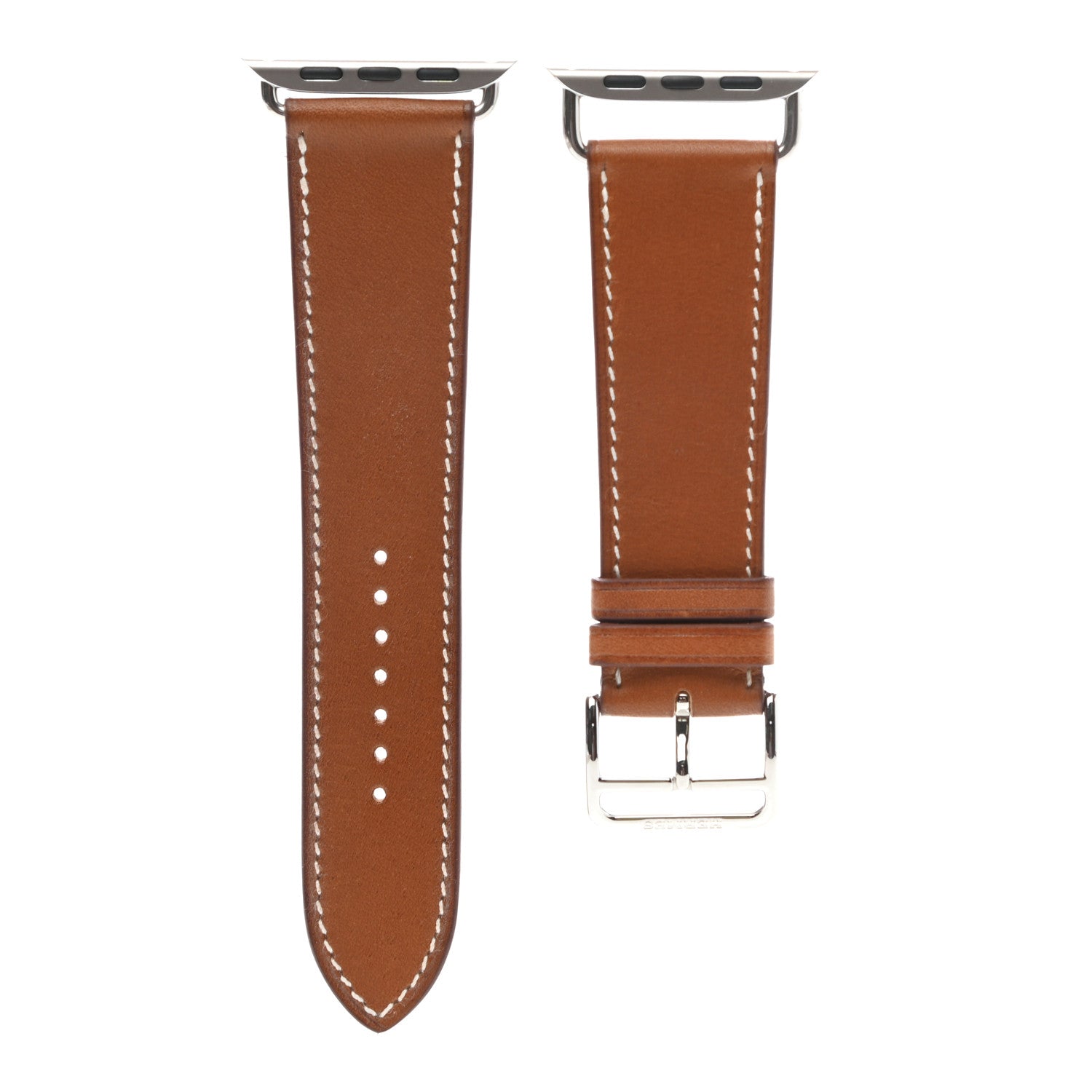 Hermes Barenia 38mm Apple Watch Single Tour Band Fauve 1 of 6