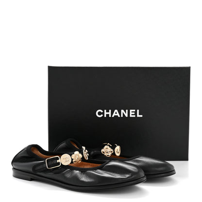Chanel Lambskin Charm Mary Jane Flats 39 Black 11 of 11