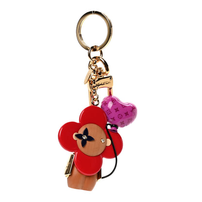 Louis Vuitton Resin Wood Vivienne Valentine Bag Charm Key Holder 1 of 5