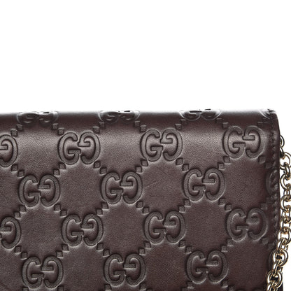 Gucci Guccissima Margaux Calfskin Metal Bar Chain Wallet Chocolate 9 of 9