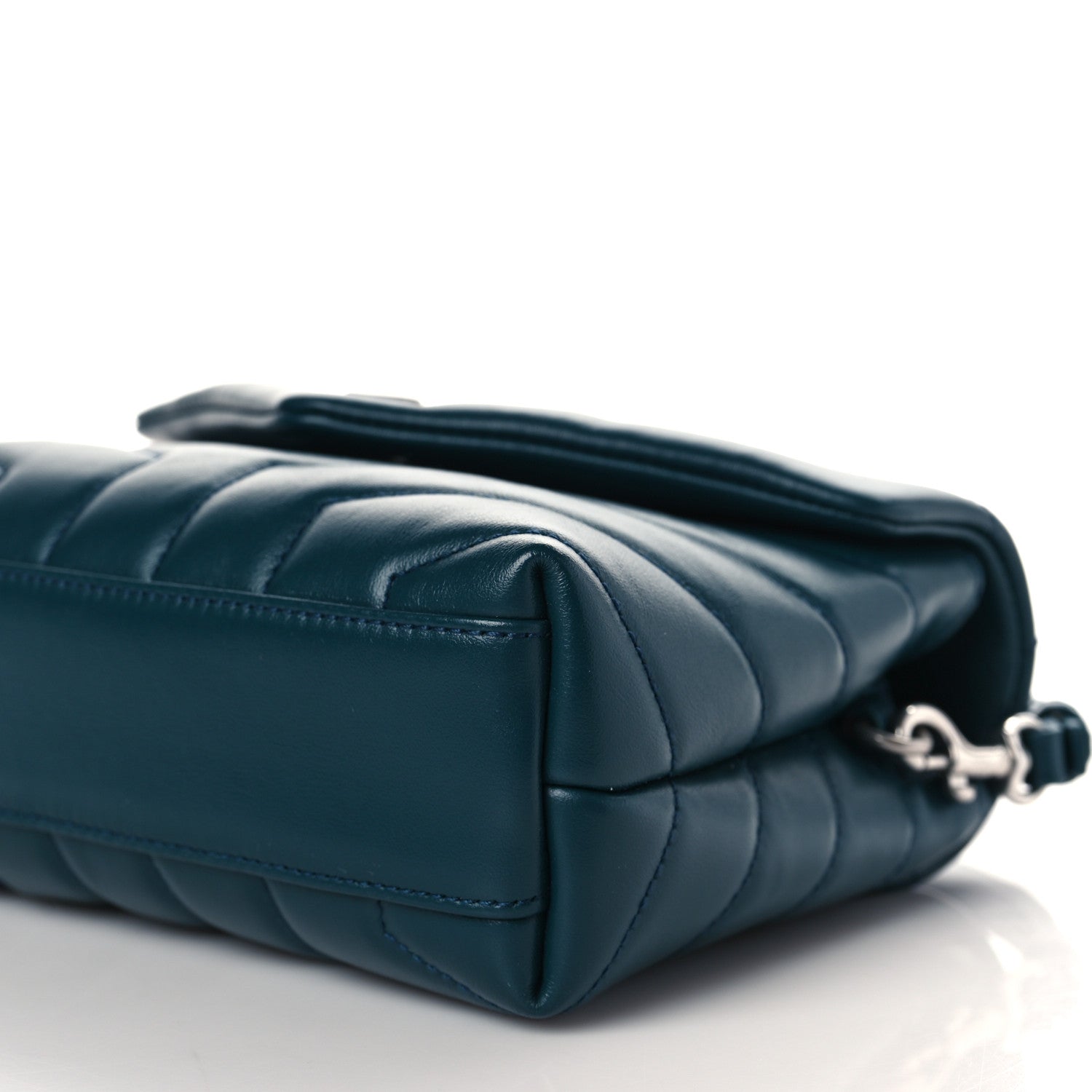 Saint Laurent Calfskin Y Quilted Monogram Toy Loulou Satchel Dark Turquoise 9 of 10