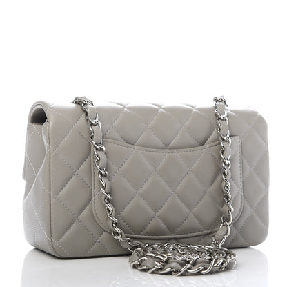 Chanel Lambskin Quilted Mini Rectangular Flap Grey 2 of 9