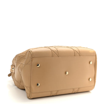 Christian Dior Lambskin Cannage Granville Polochon Beige 3 of 9