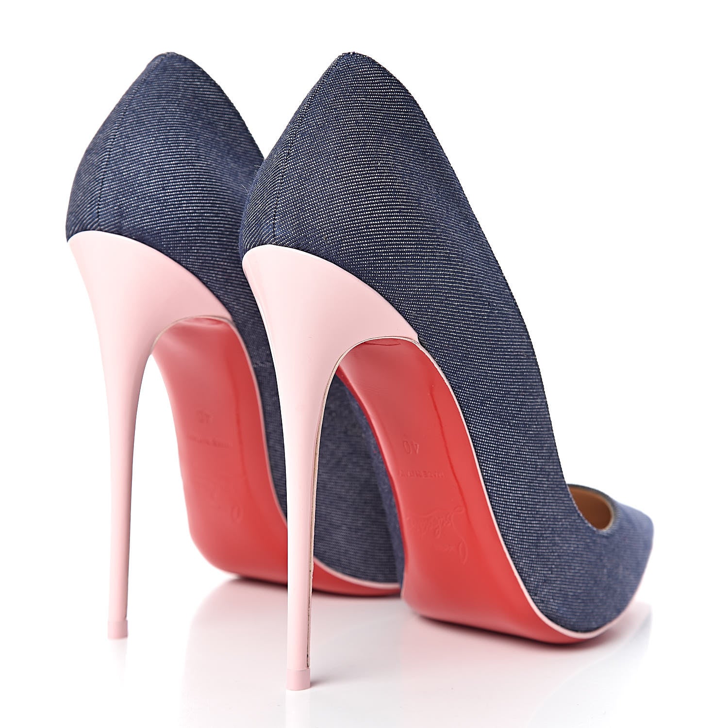 Christian Louboutin Denim Jazz Calf So Kate 120 Pumps 40 Blue Pompadour 4 of 9