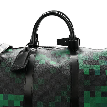 Louis Vuitton Damier Graphite Pixel Keepall Bandouliere 50 Vert 7 of 17