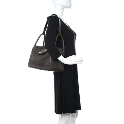 Hermes Taurillon Clemence Lindy 30 Chocolate 2 of 10