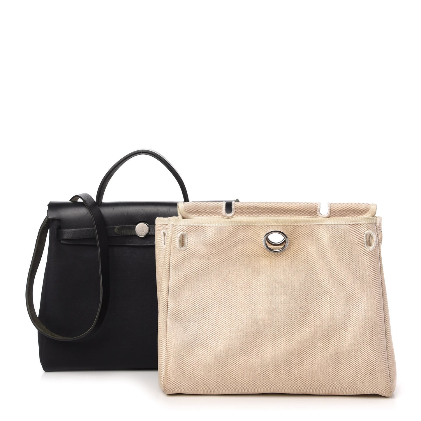 Toile Vache Calfskin Herbag 30 PM Black