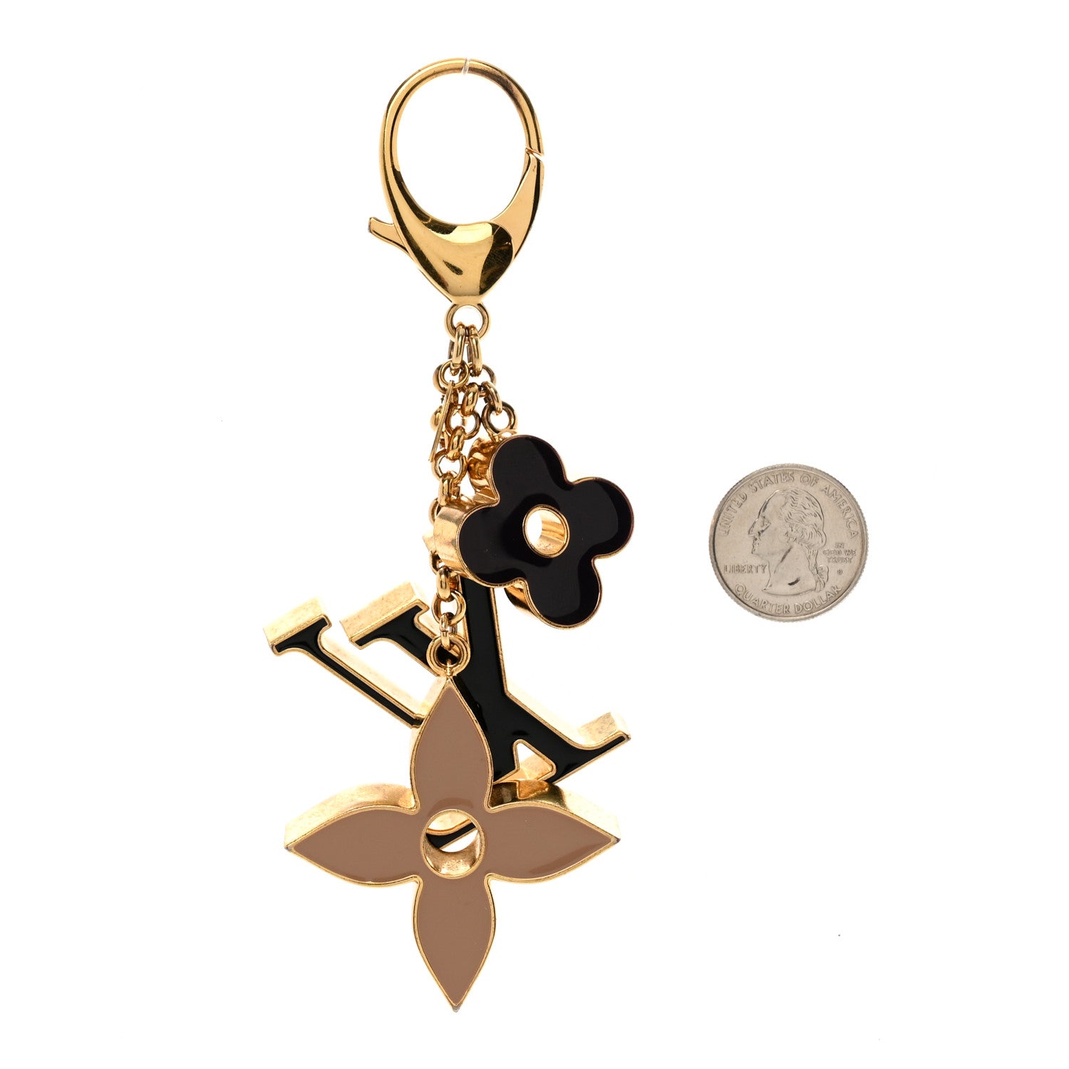 Louis Vuitton Fleur De Monogram Bag Charm Dore 2 of 3