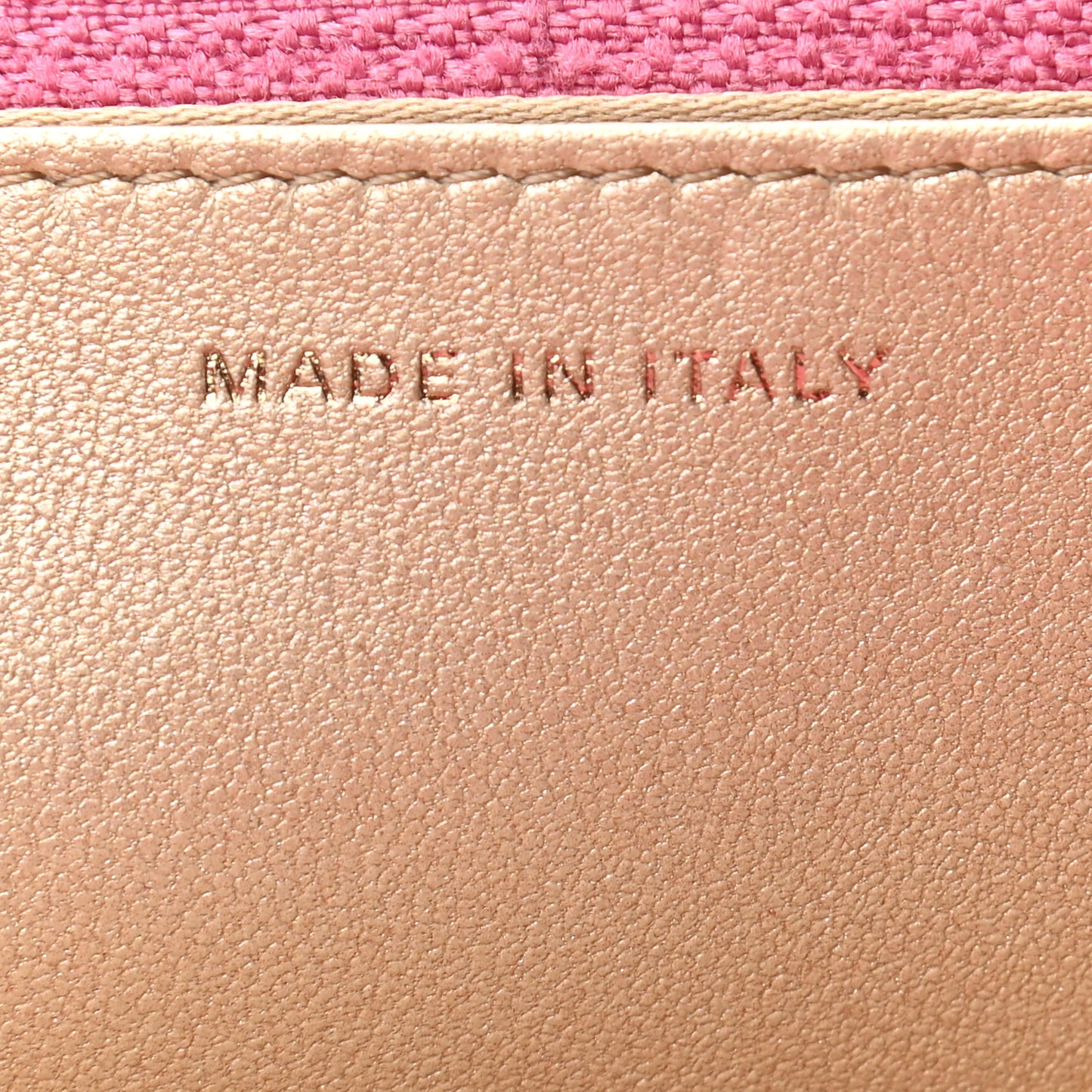 Lambskin Camellia Embossed Wallet On Chain WOC Pink