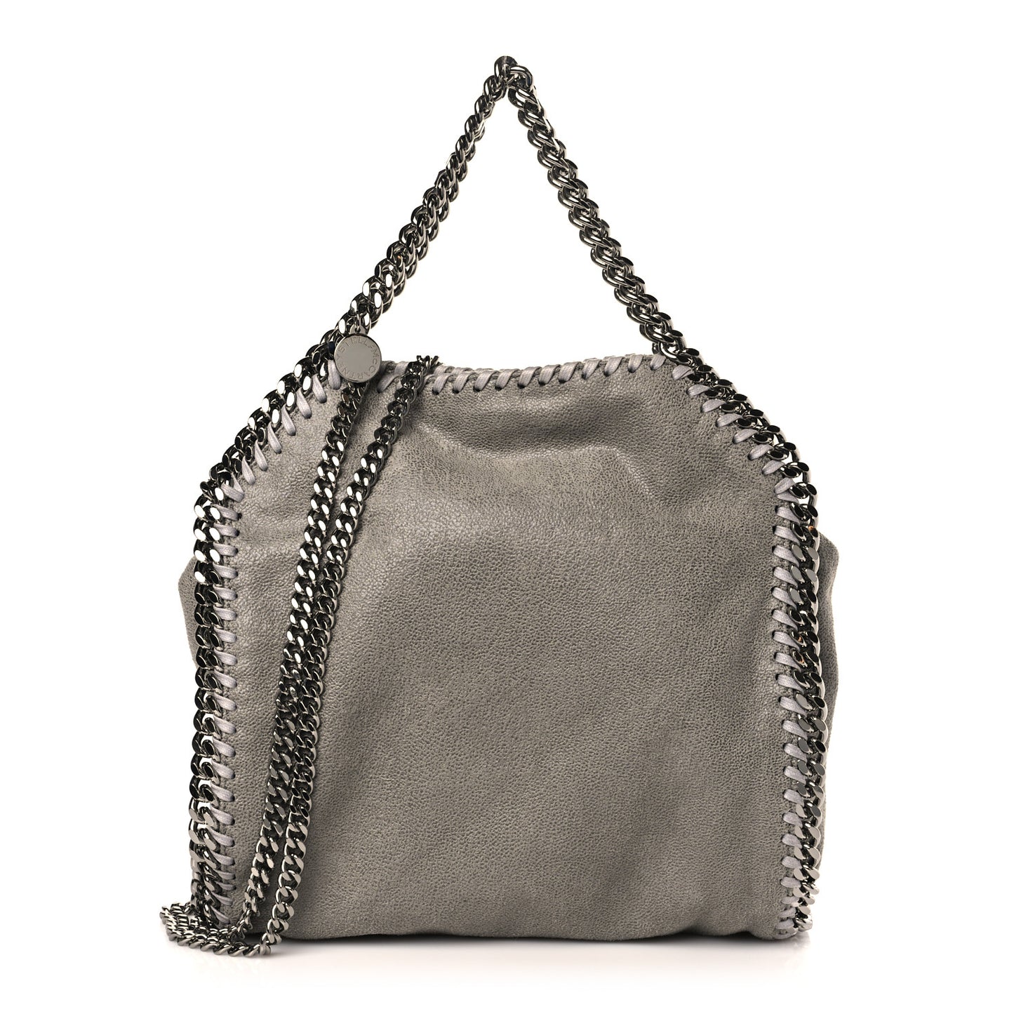 Shaggy Deer Mini Falabella Fold Over Tote Light Grey