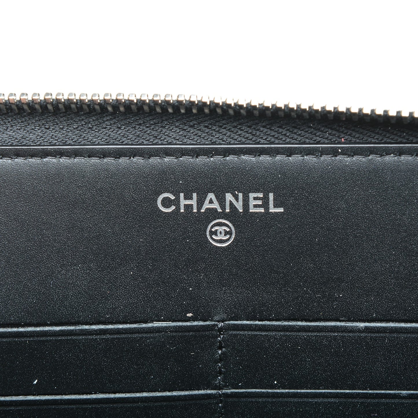 Patent Quilted Zipped Clutch Black