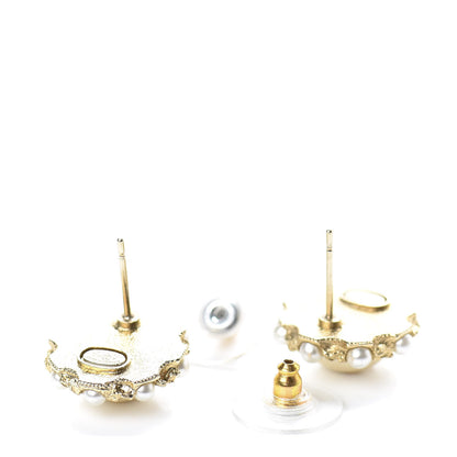 Chanel Pearl CC Round Earrings Light Gold 3 of 4