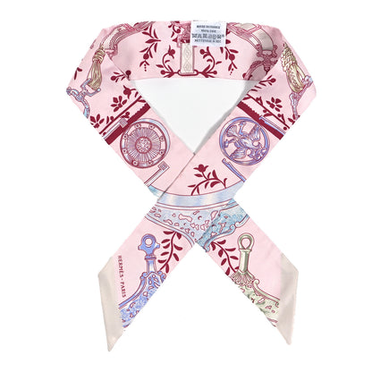 Hermes Silk Etriers Remix Twilly Rose Pale Bordeaux 1 of 4