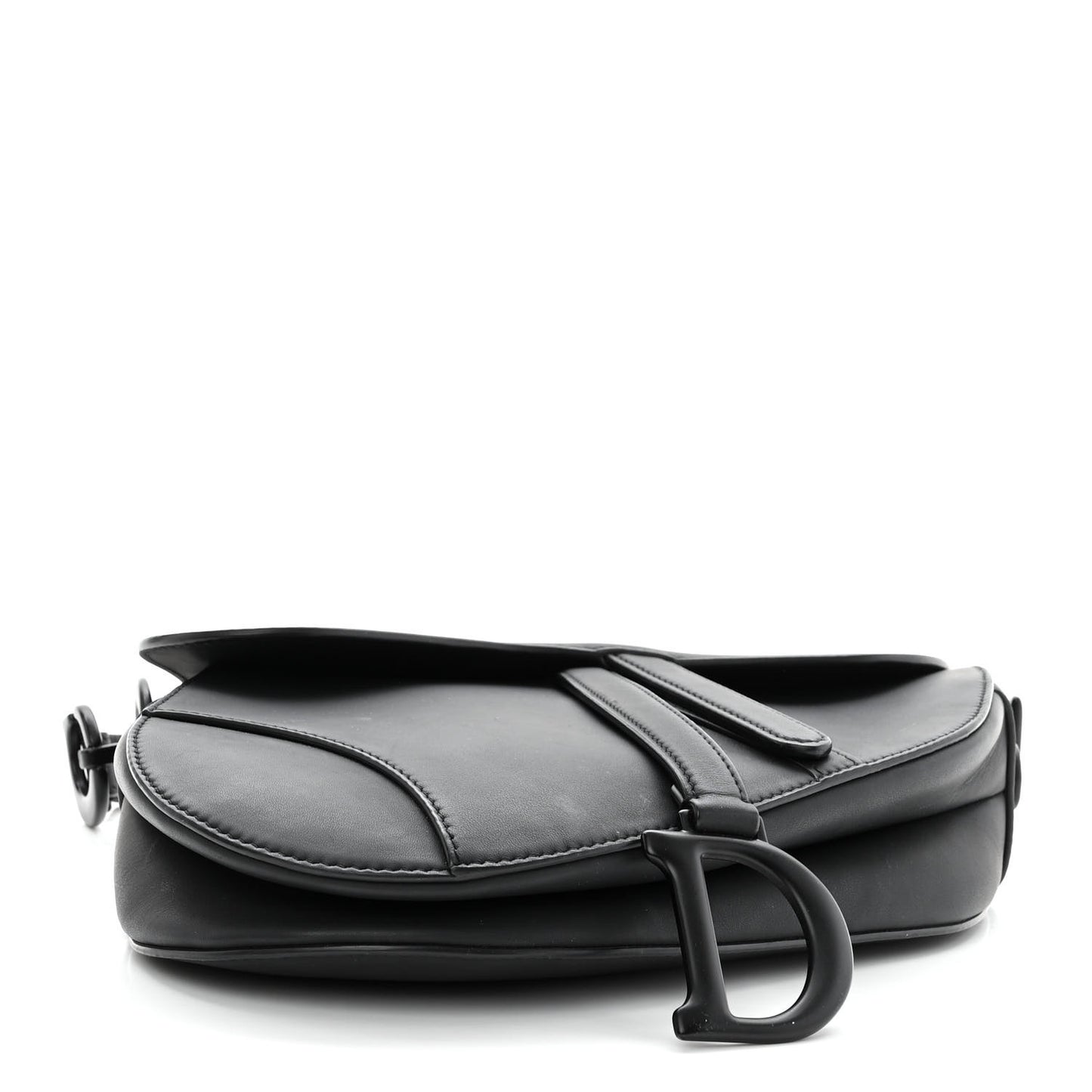 Ultra Matte Calfskin Saddle Bag Black