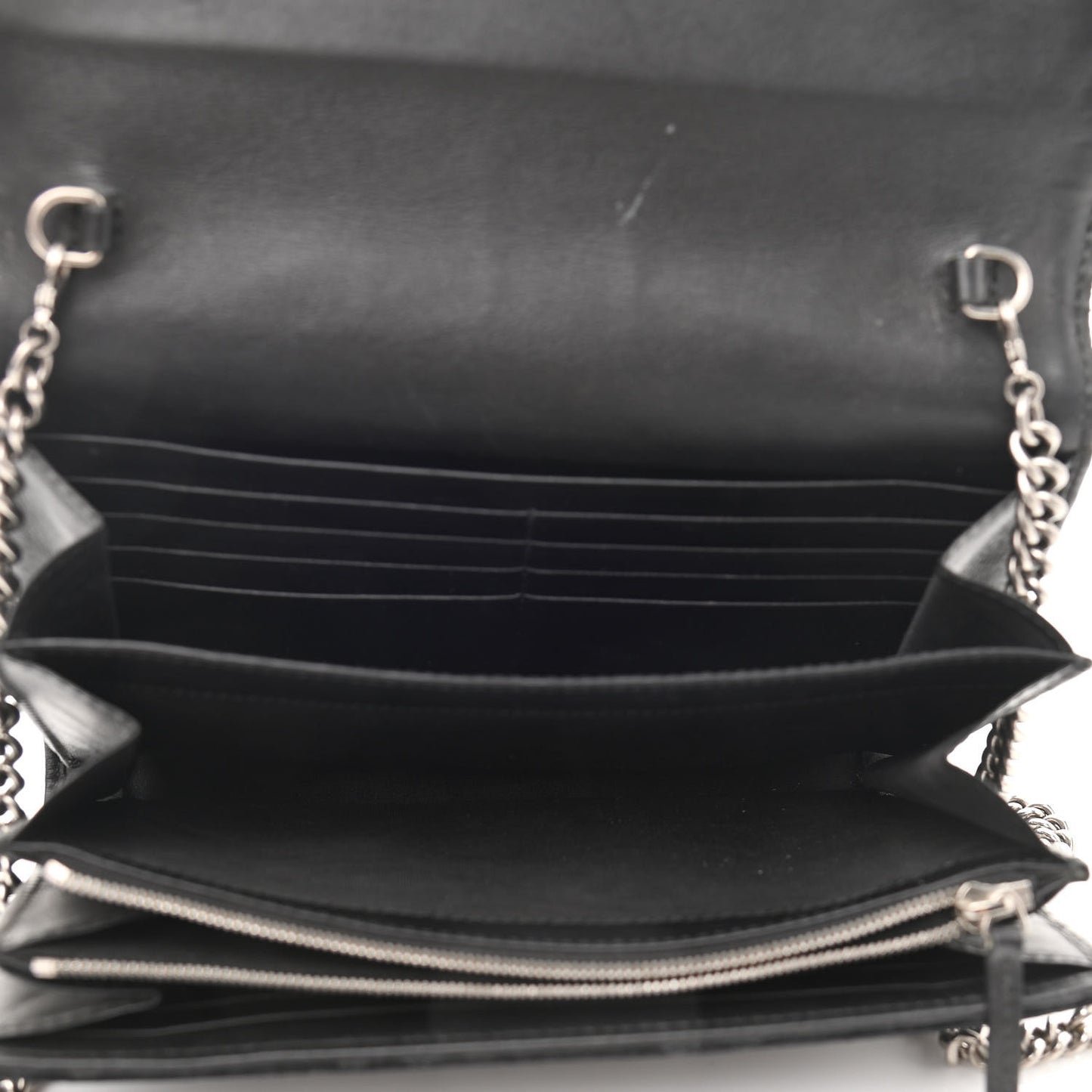 Velvet GG Monogram Mini Dionysus Chain Wallet Black
