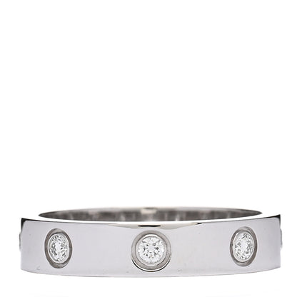 Cartier 18K White Gold 8 Diamond 4mm Wedding Band LOVE Ring 52 6 1 of 4