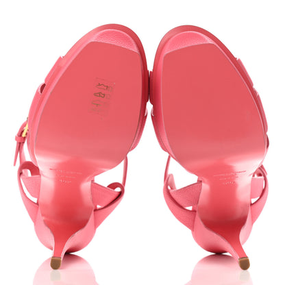 Saint Laurent Grained Calfskin Tribute 105 Platform Sandals 40.5 Rose Clair 5 of 7