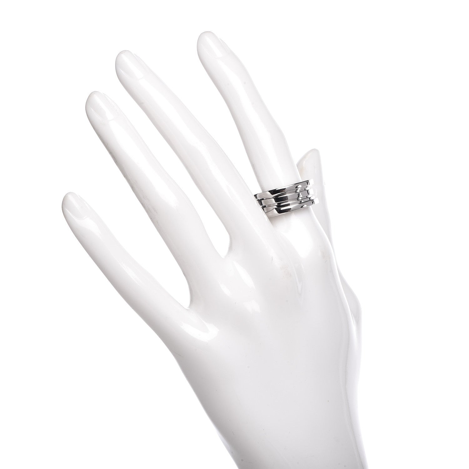 Bulgari 18K White Gold B.Zero1 Three-Band Ring 51 5.75 2 of 4