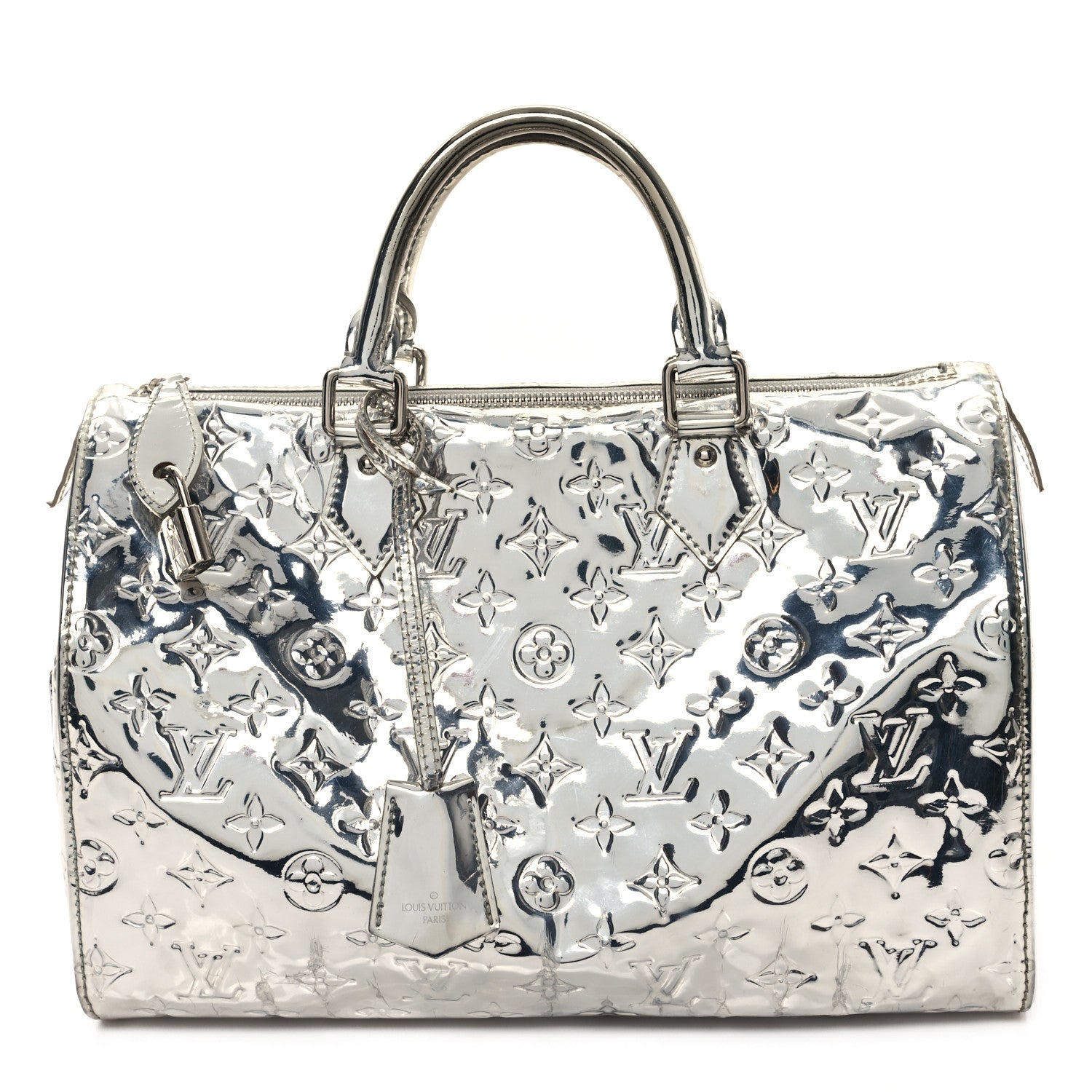 Louis Vuitton Monogram Miroir Speedy 30 Silver 1 of 12