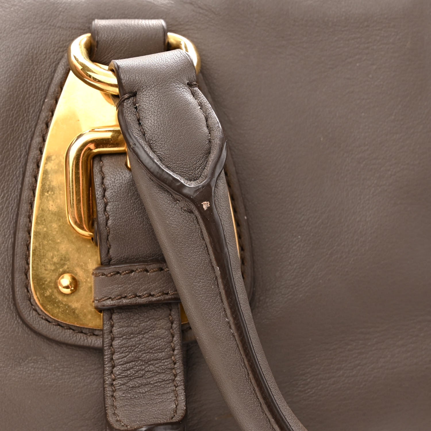 Prada Soft Calf Shopping Satchel Bag Bambu 12 of 14