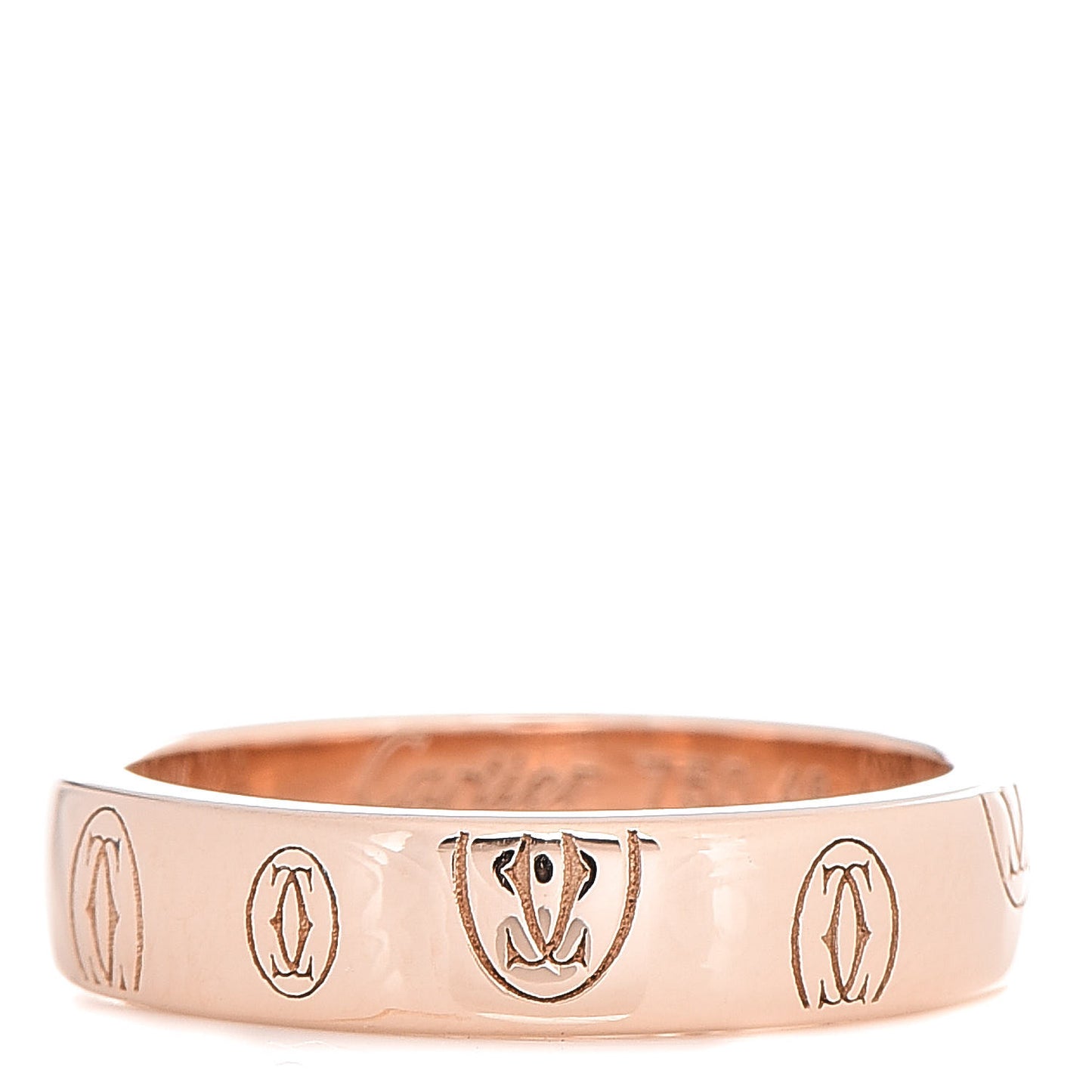 18K Pink Gold 4mm Happy Birthday Band Ring 48 4.5