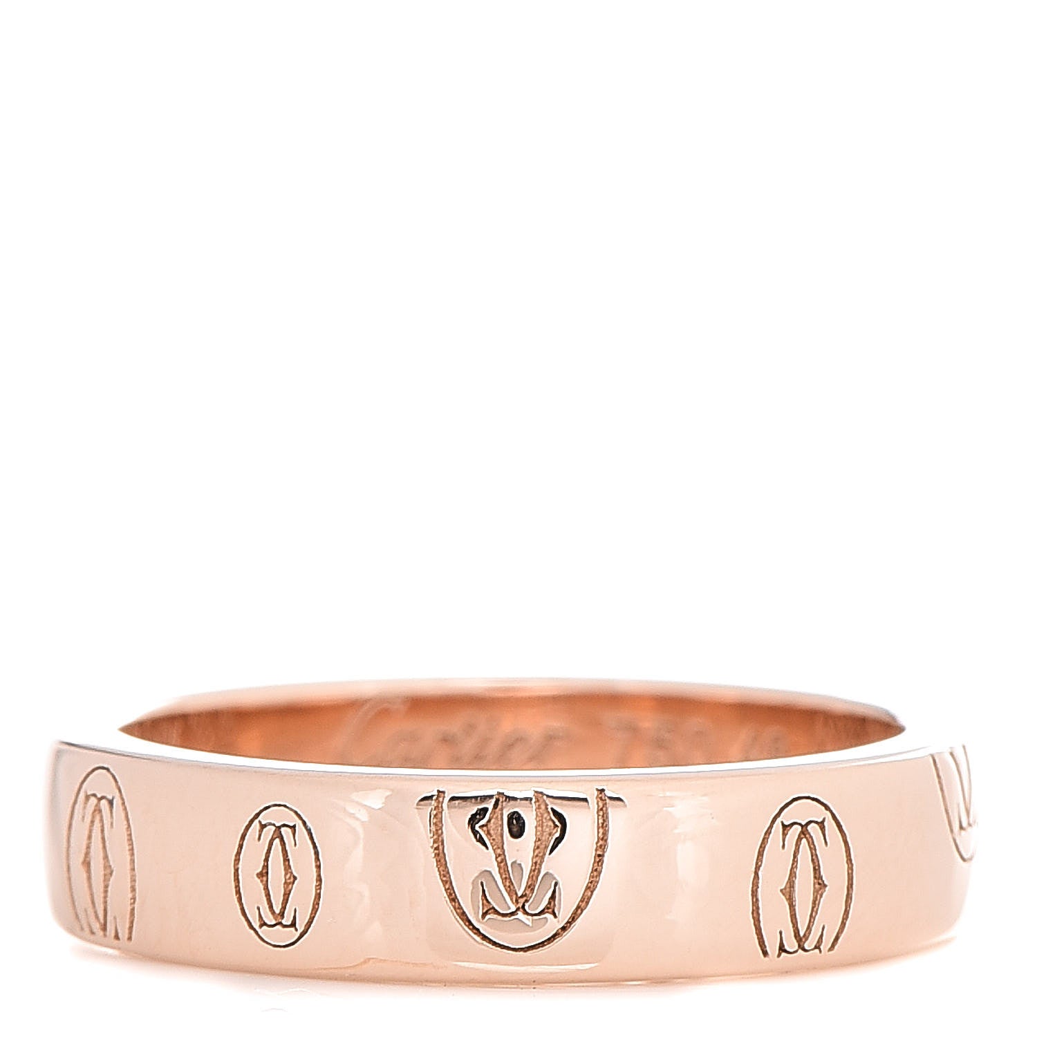 Cartier 18K Pink Gold 4mm Happy Birthday Band Ring 48 4.5 1 of 5