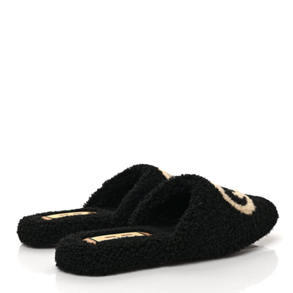 Gucci Shearling Interlocking G Womens Eileen Slippers 38.5 Black Butterscotch 4 of 8