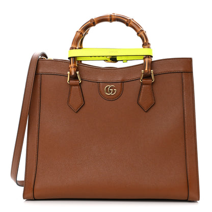 Gucci Wonka Grain Calfskin Medium Diana Tote Bag Cuir Yellow Fluo 1 of 11
