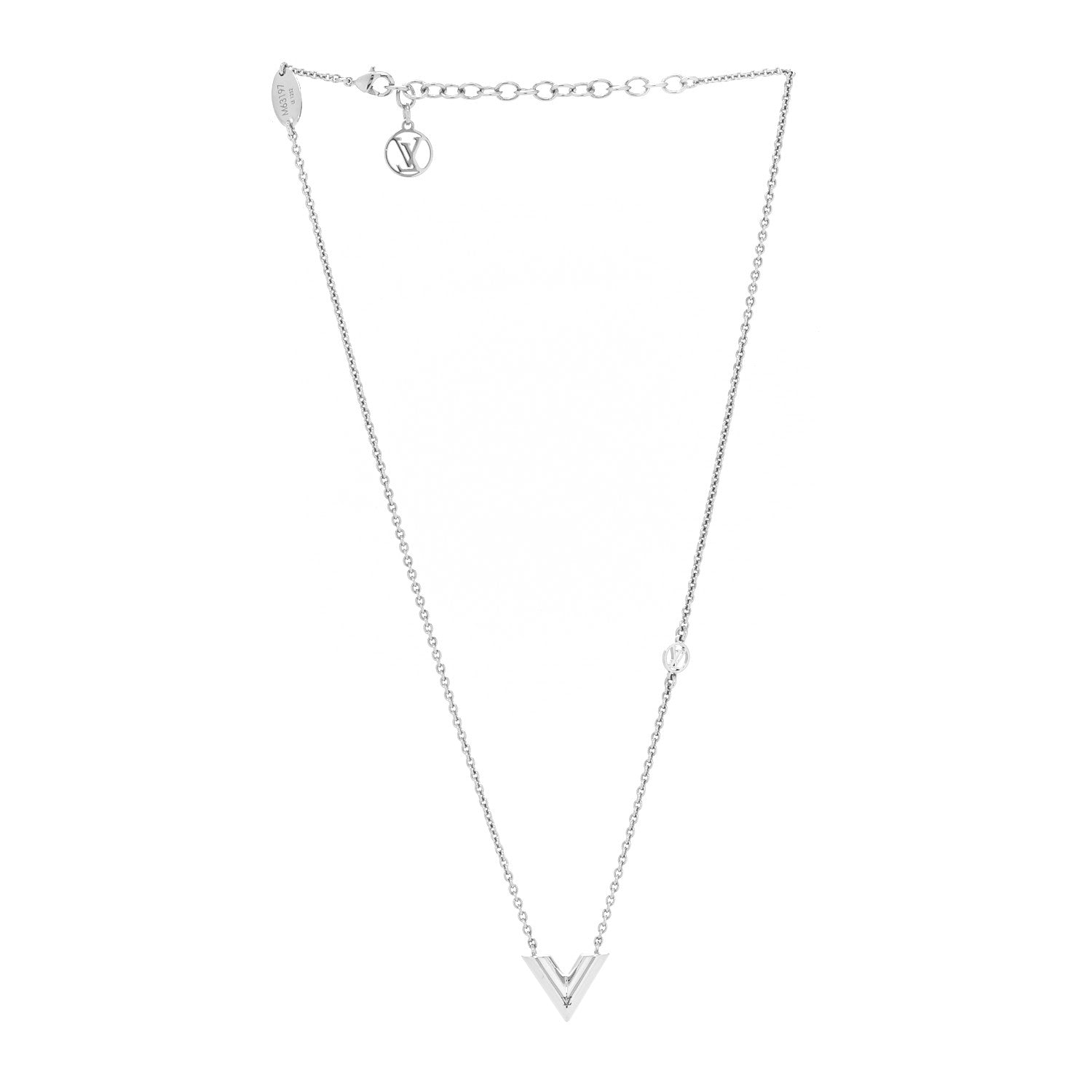 Louis Vuitton Metal Essential V Supple Necklace Silver 3 of 6