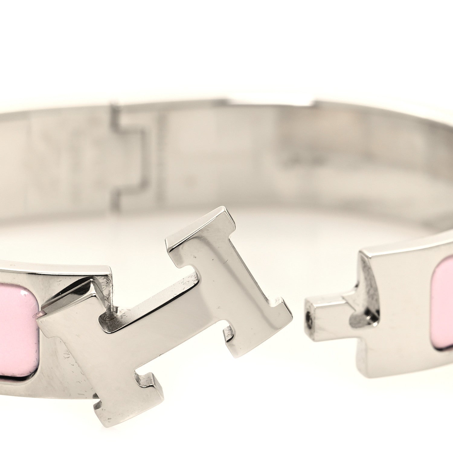 Hermes Enamel Narrow Clic Clac H Bracelet PM Rose Dragee 4 of 5