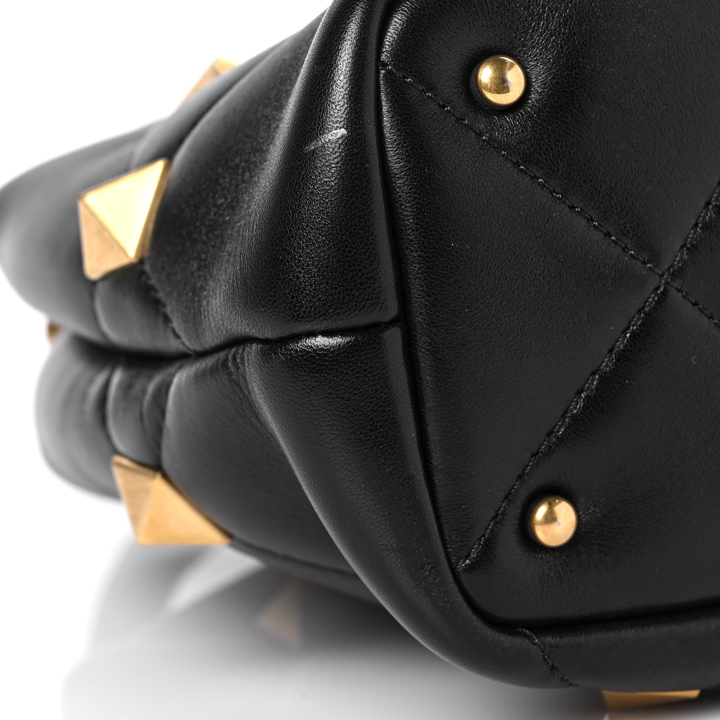 Nappa Small Roman Stud The Handle Bag Black