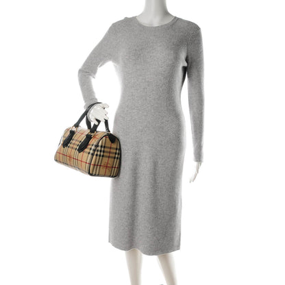 Burberry Haymarket Check Small Chester Bowling Bag Black 2 of 7